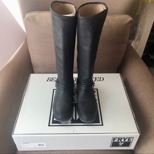 Frye Phillip Ring Black Riding Boots 7.5 New!
